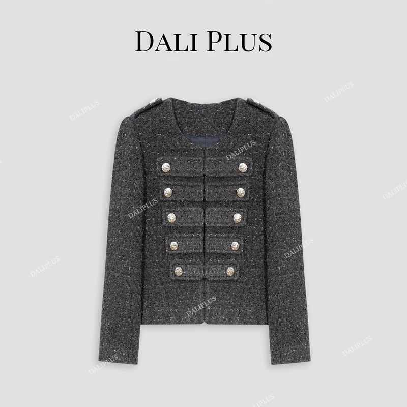 DALI PLUS高奢线 复古门襟军旅风猎装夹克小香风外套-D4TY0079