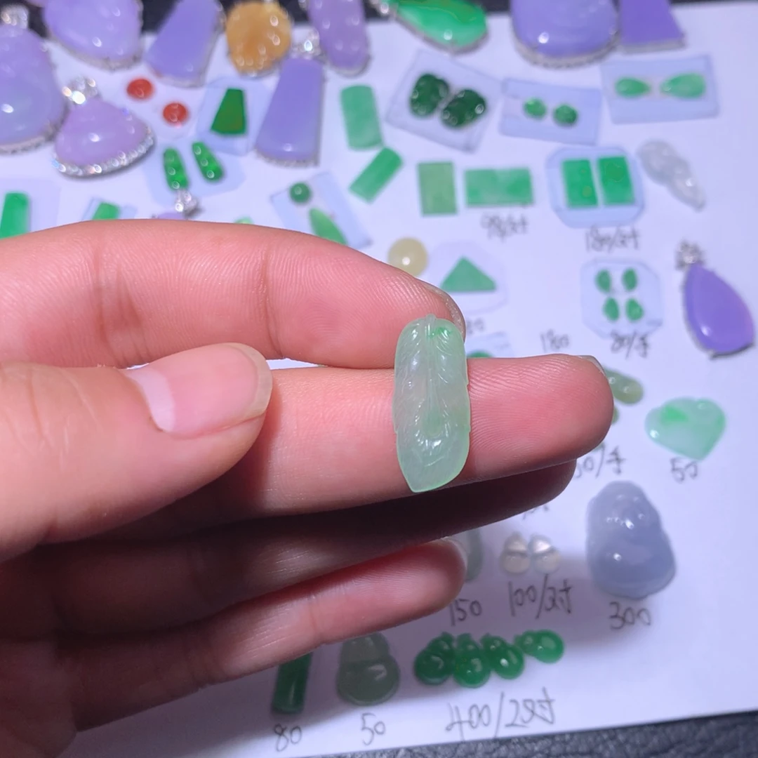 翡翠未镶嵌颈饰羽毛