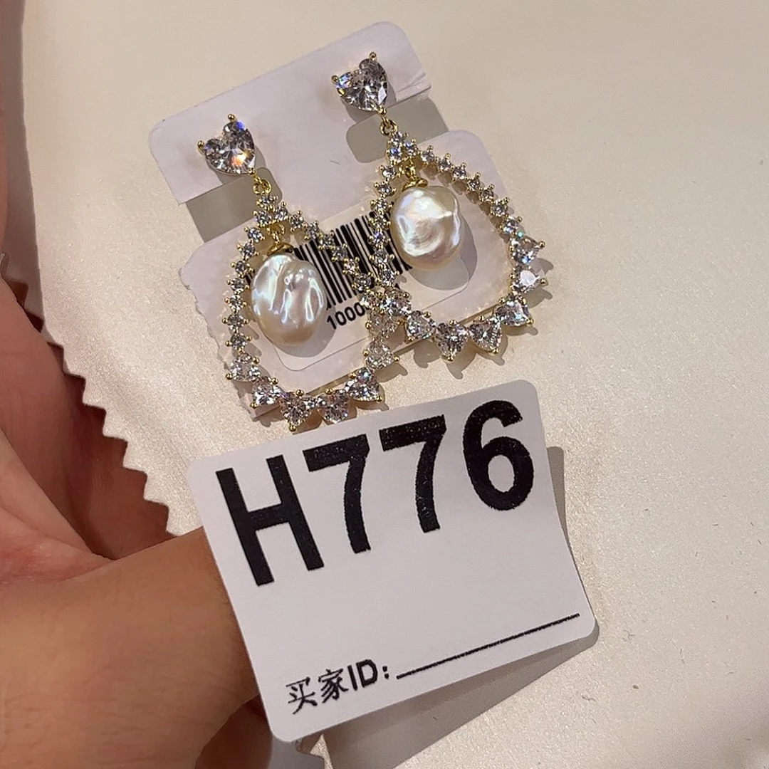 合金淡水珍珠耳饰