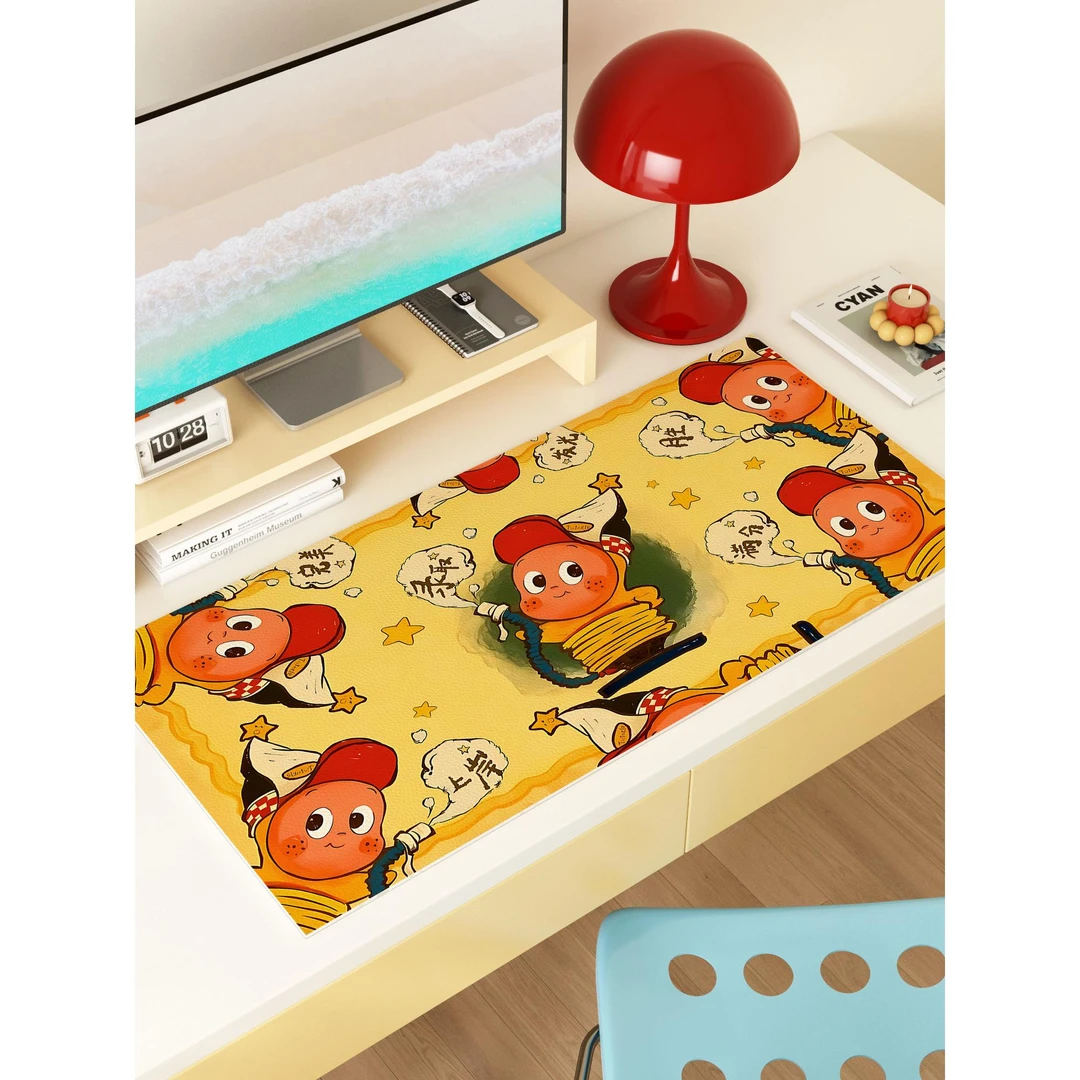 星星人鼠标垫女生高颜值办公室电脑桌垫上岸学习书桌垫长方形桌布