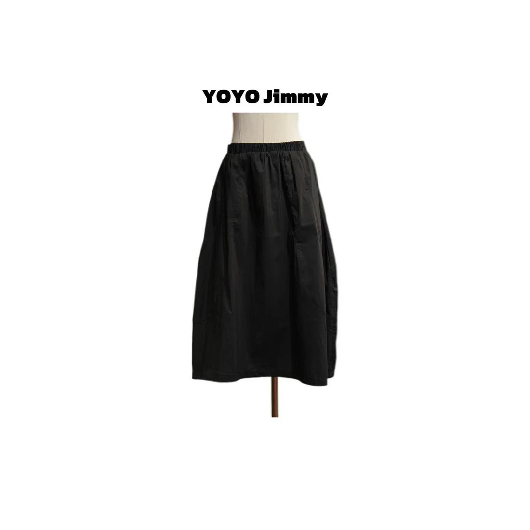 YOYO Q739 夏季女士气球7分裙纯色休闲显瘦收腰女半裙