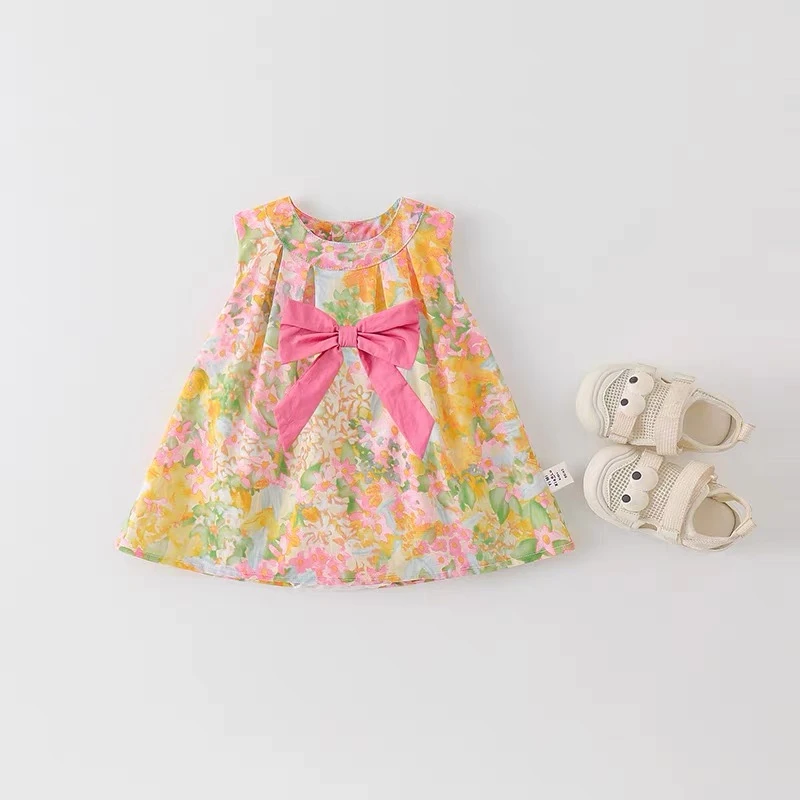 婴儿衣服女宝宝夏季可爱连衣裙满月百天包屁衣外出无袖哈衣爬爬服