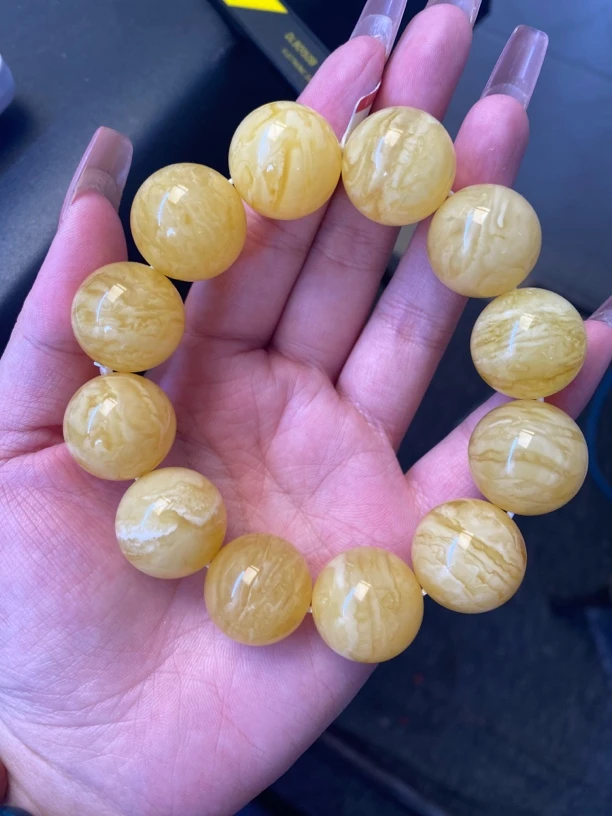 满蜡虎皮圆珠手串20