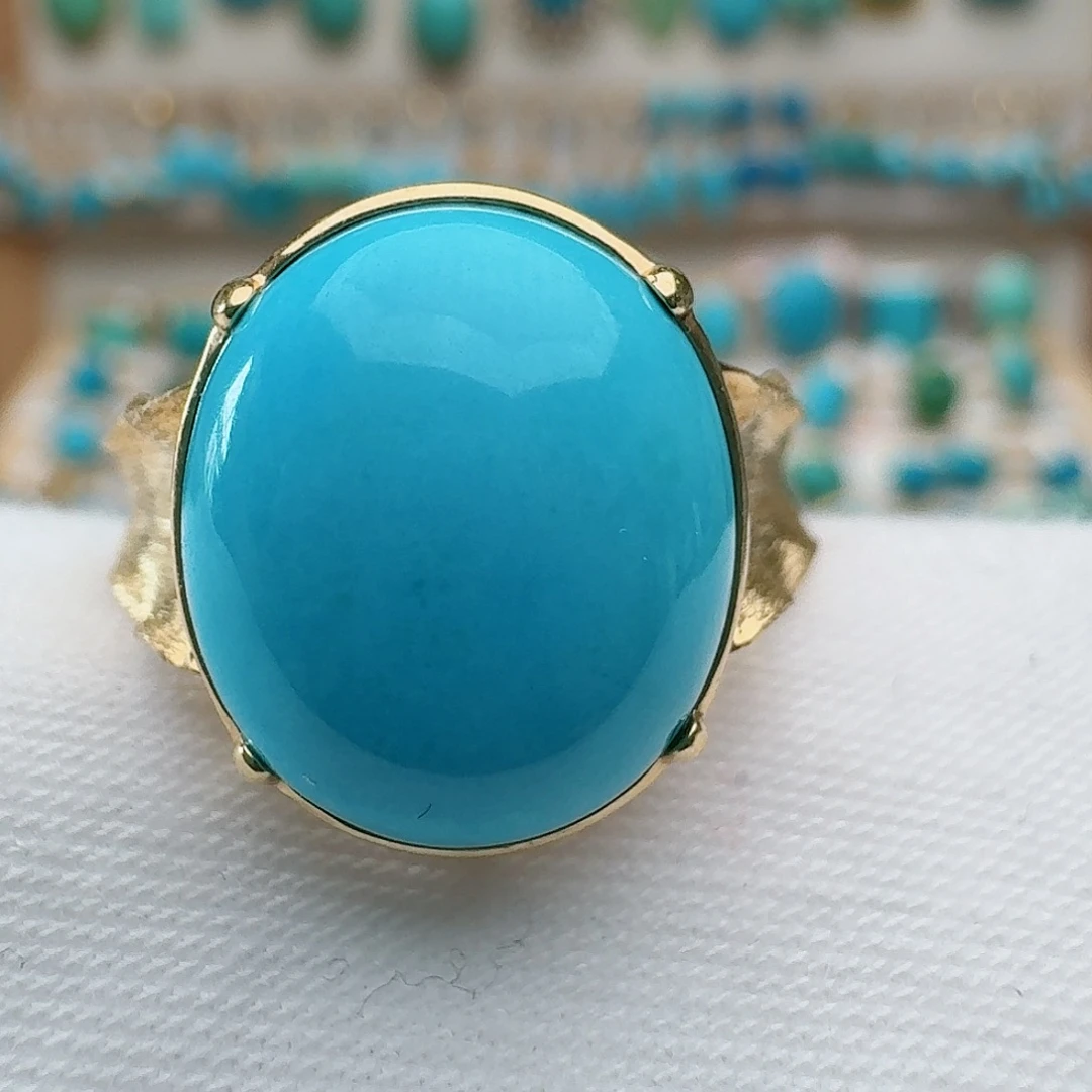 绿松石18K金镶嵌戒指