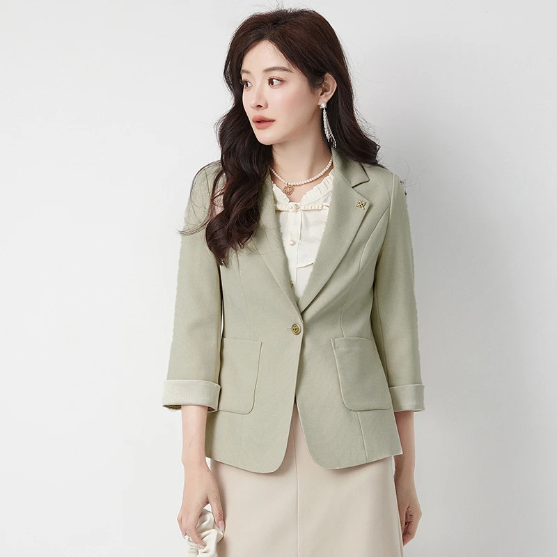 C418翻边九分袖西装外套专柜折扣女装51HH0K0018