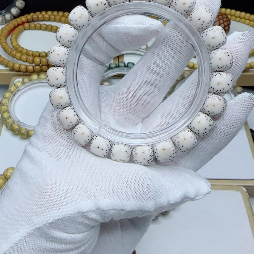 手串星月菩提顺白原生态10.5×9.5双流白