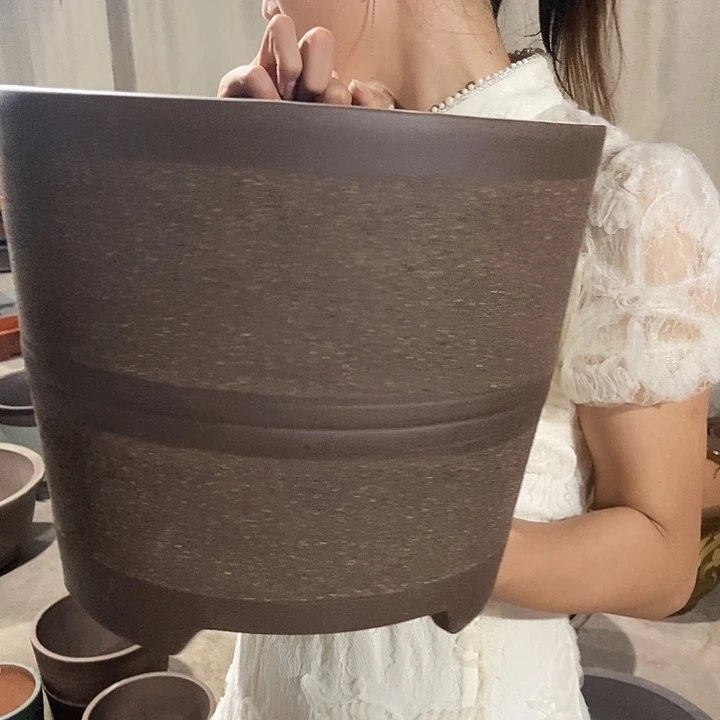 紫砂花盆28拉毛28拉毛