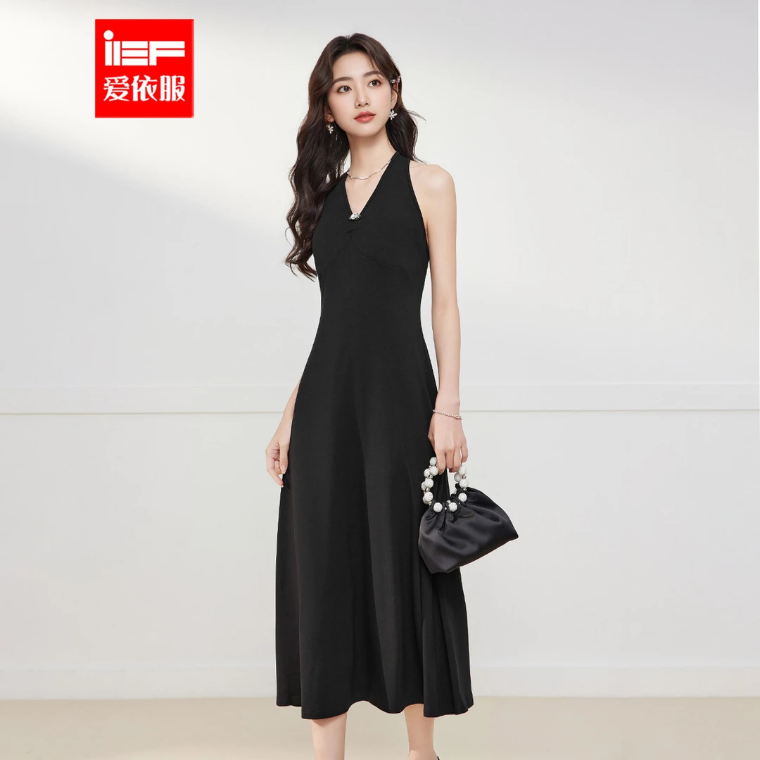 IEF/爱依服连衣裙2025夏季新款性感小女人气质露背设计吊带长裙