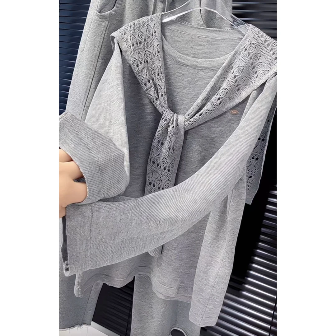 今年流行穿搭2025早秋新款温柔风毛针织衫蕾丝披肩百搭款长袖上衣