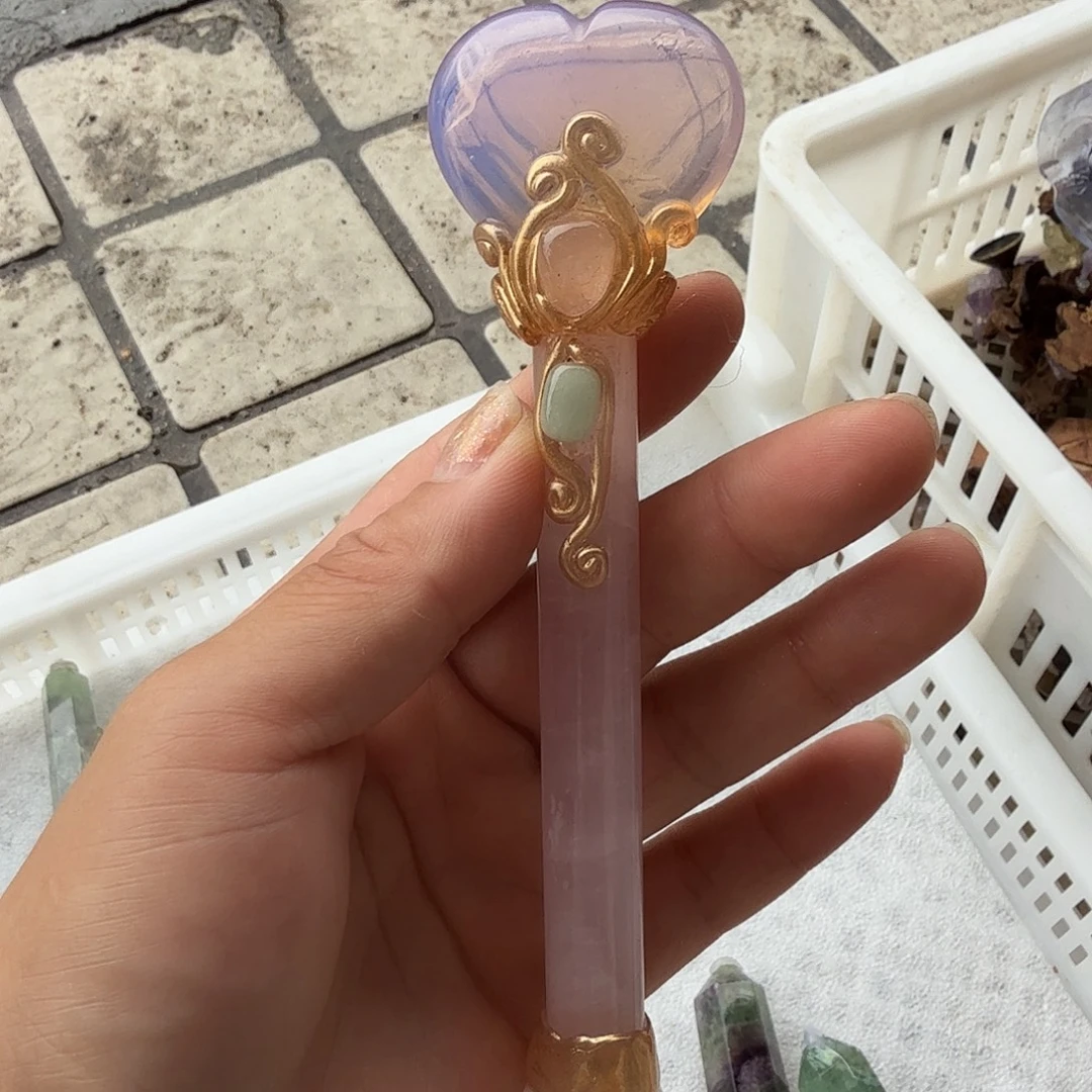 更***皮未镶嵌颈饰紫晶粉