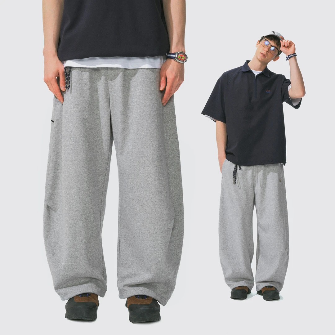 瞬时山野Monterest户外撞色花体LOGO刺绣宽松结构分割弯刀卫裤男