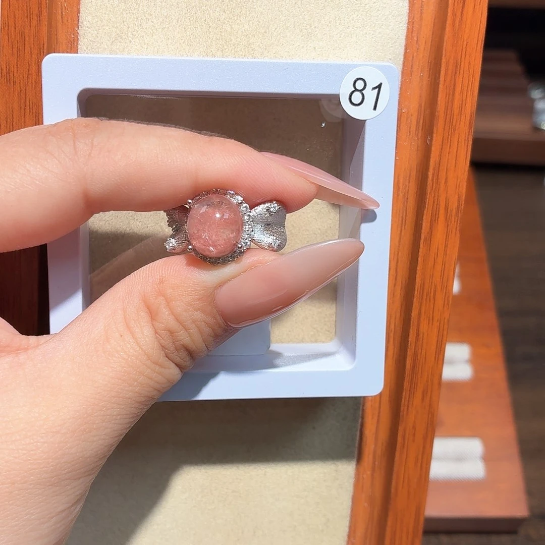 甜***一水晶戒指银S925镶嵌