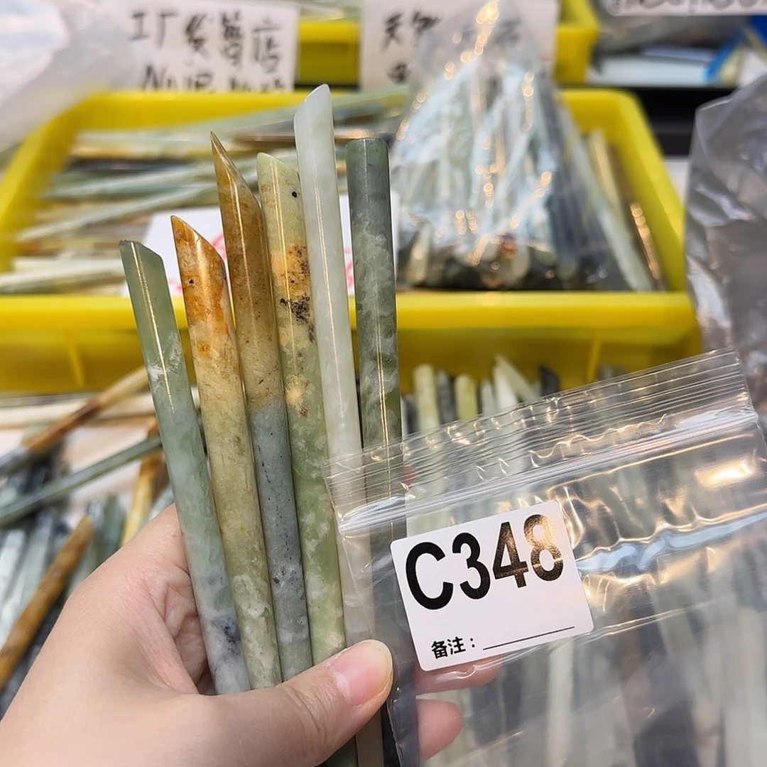 小****合金蛇纹石玉发饰