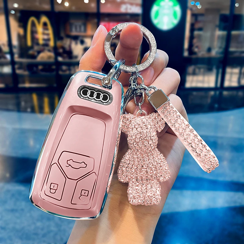 2025款奥迪Q5L钥匙套女士奥迪a4l汽车钥匙套新款镶钻高级感壳扣包