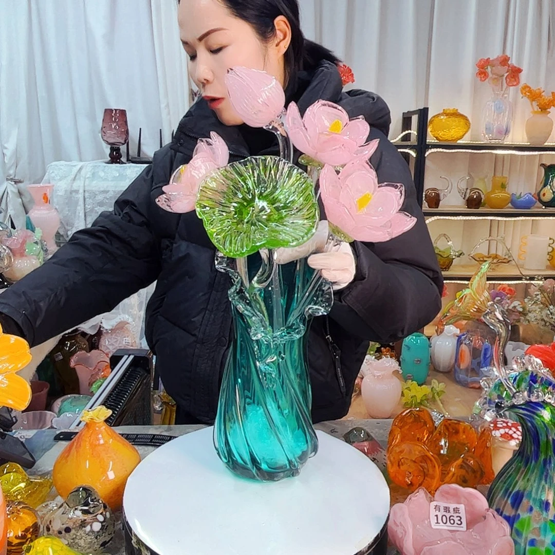 5花1瓶家悦美居琉璃摆件