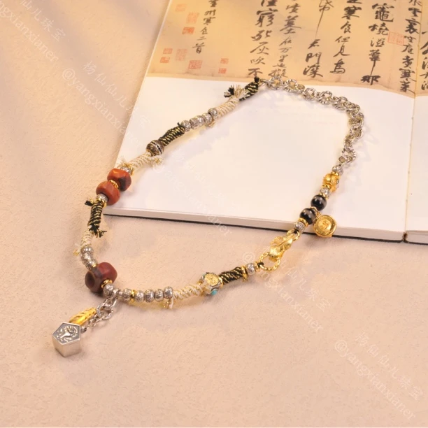 【杨仙仙珠宝】银镶南红多宝项链-3386