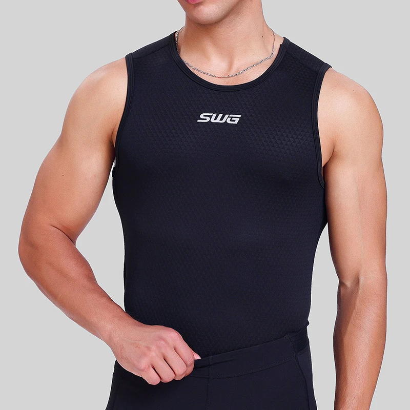 SWG铭胜男无袖打底衫四季透气舒适排汗衫衣骑行内衣（星空排汗衫）