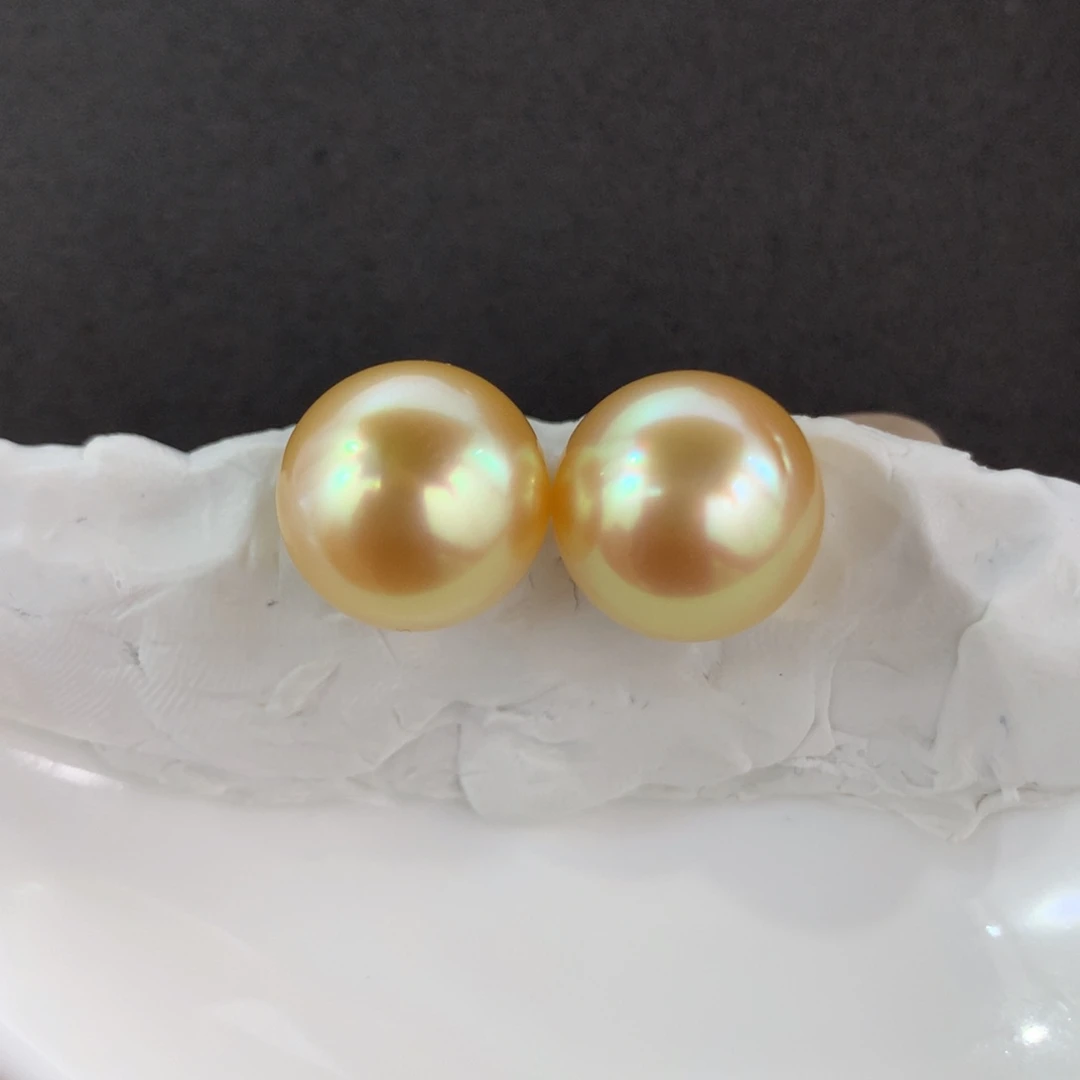 未镶嵌裸珠定制海水珍珠南洋金珠炫彩色12-13mm
