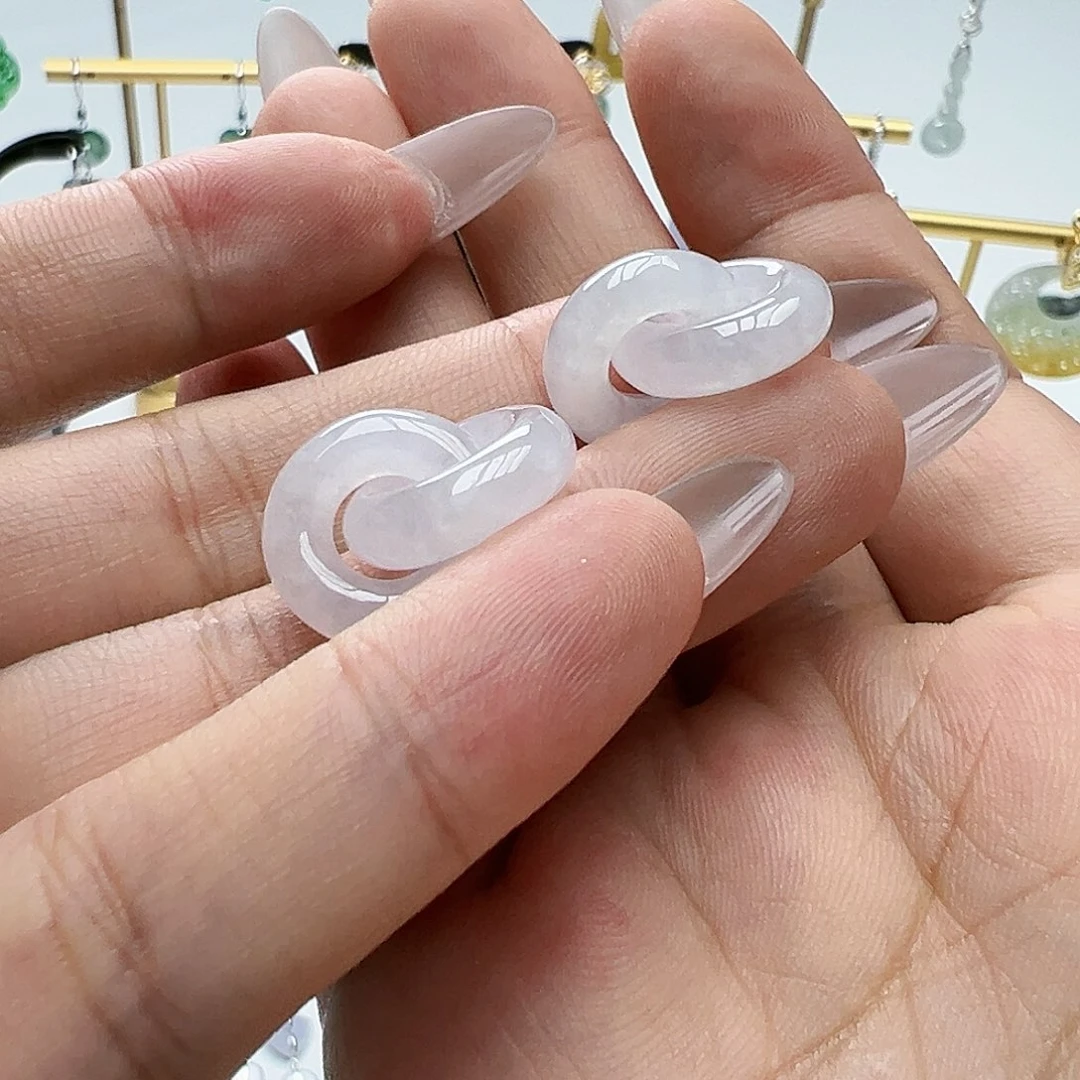 未镶嵌翡翠耳饰安****丫天然缅甸A货翡翠