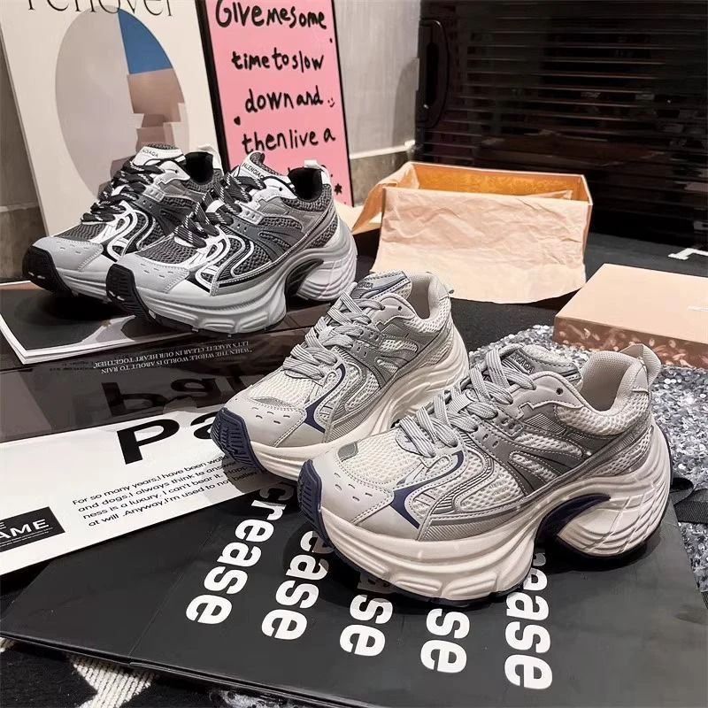 厚底增高超软老爹鞋2025秋冬新款加绒棉鞋运动百搭小个子松糕女鞋