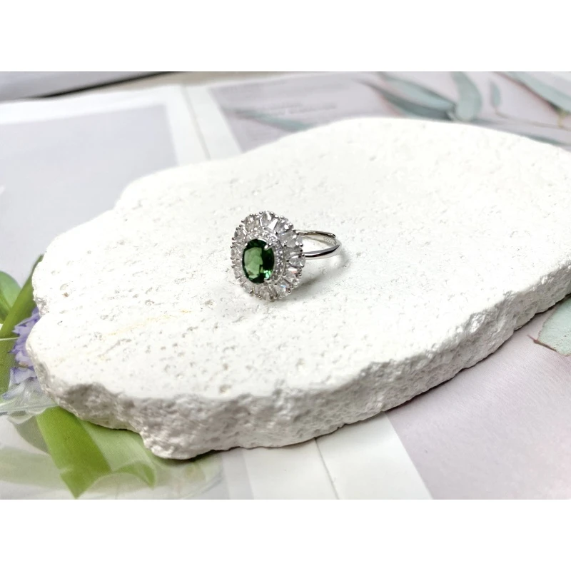 003 天然碧玺戒指  S925银6*8（多样性发其一）