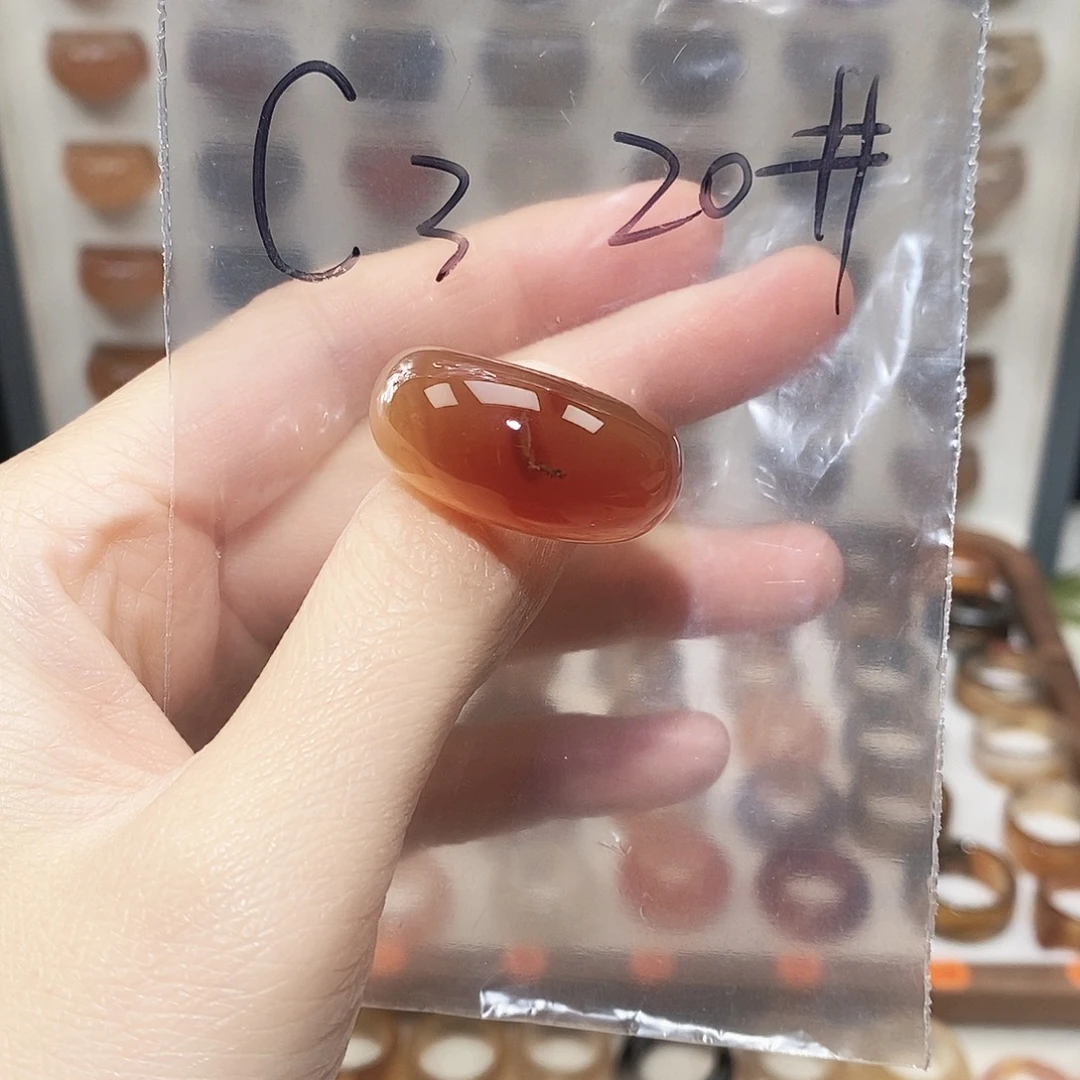 玛瑙/玉髓未镶嵌戒指港20码微瑕不退换