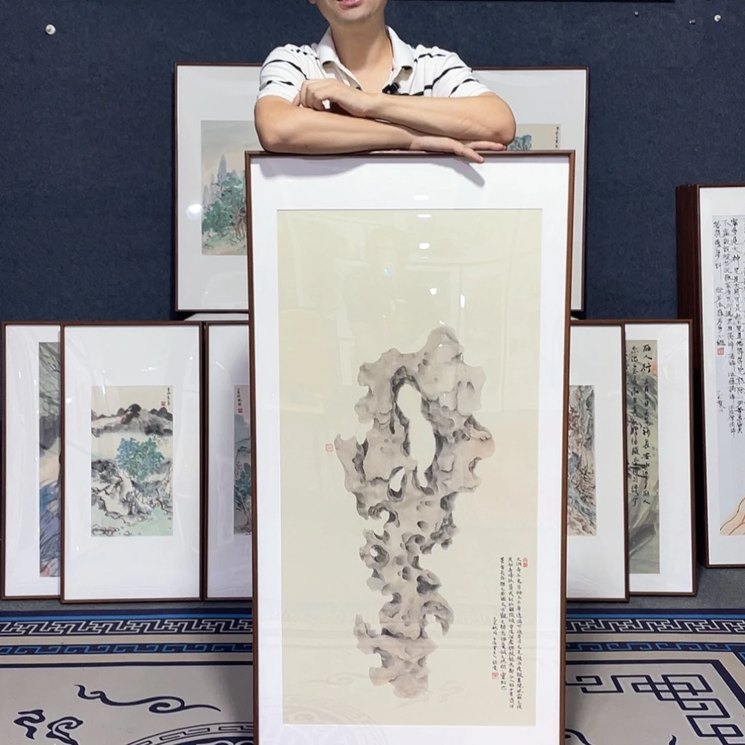 国画手绘画作品带框60/120