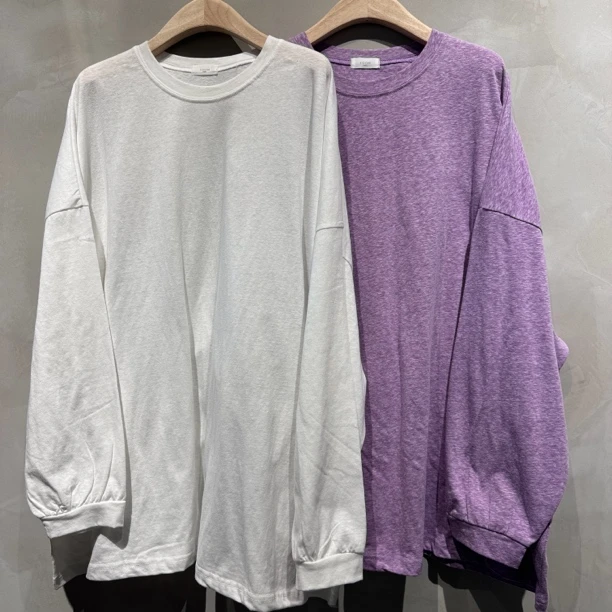 常规款圆领长袖T恤百搭打底衫韩版套头秋季印花慵懒风薄款