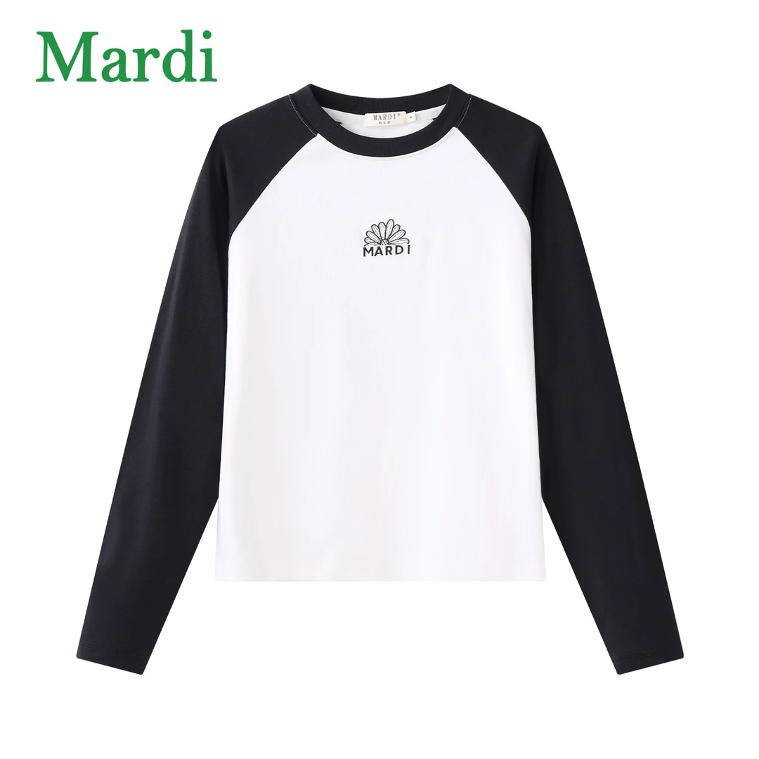 Mardi圆领T恤潮流女士长袖LOGO秋季情侣运动MTX2532435