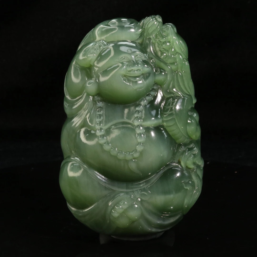 11和田玉俄七碧玉粉青极光猫眼佛公/500737上海嘉禾拍卖