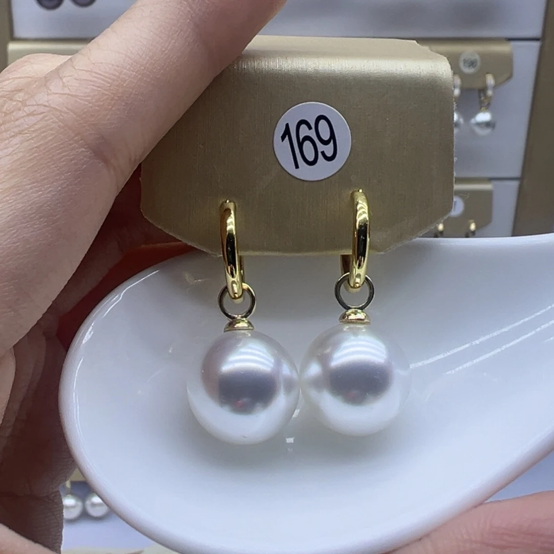 银S925镶嵌淡水珍珠耳饰
