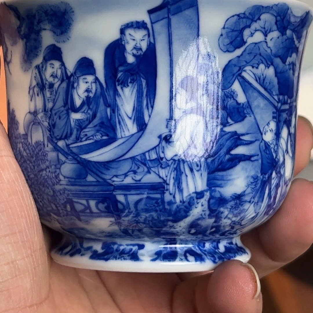 问工青花人物大定铛呗