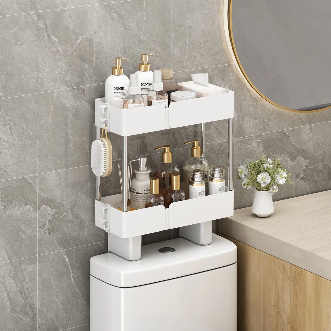 水箱马桶上方免打孔收纳架马桶置物架多马桶置物架卫生间多功能