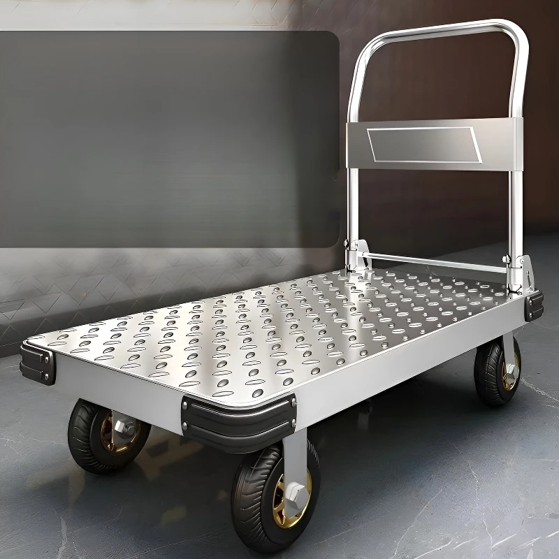 手推车拉货小拉车搬运车手拉车拖车小推车拉货可折叠车钢板车拖车