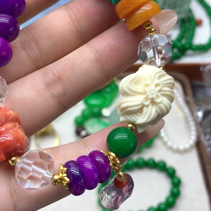 玛瑙/玉髓颈饰合金吊坠