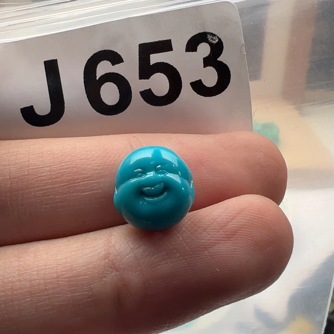 绿松石未镶嵌珠宝奇石玉化料弥勒佛