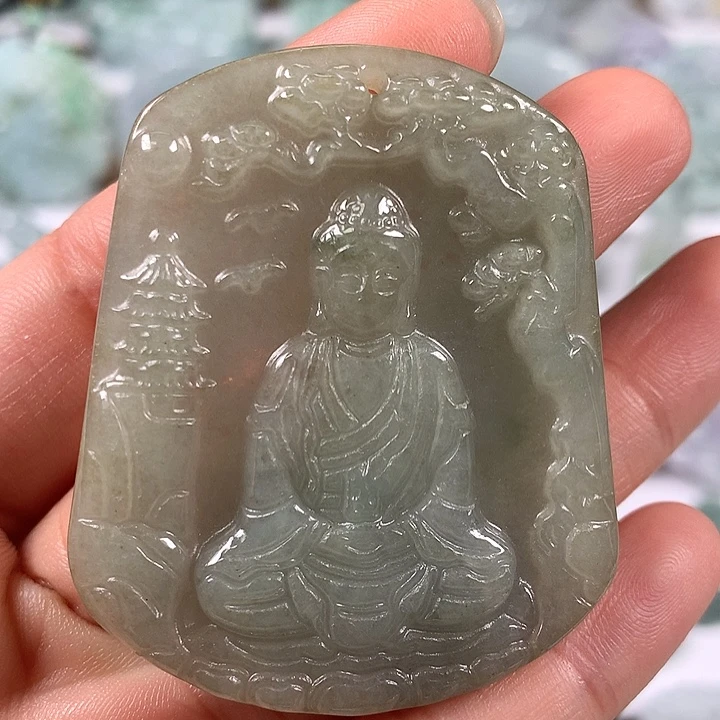 颈饰未镶嵌翡翠大日如来福利