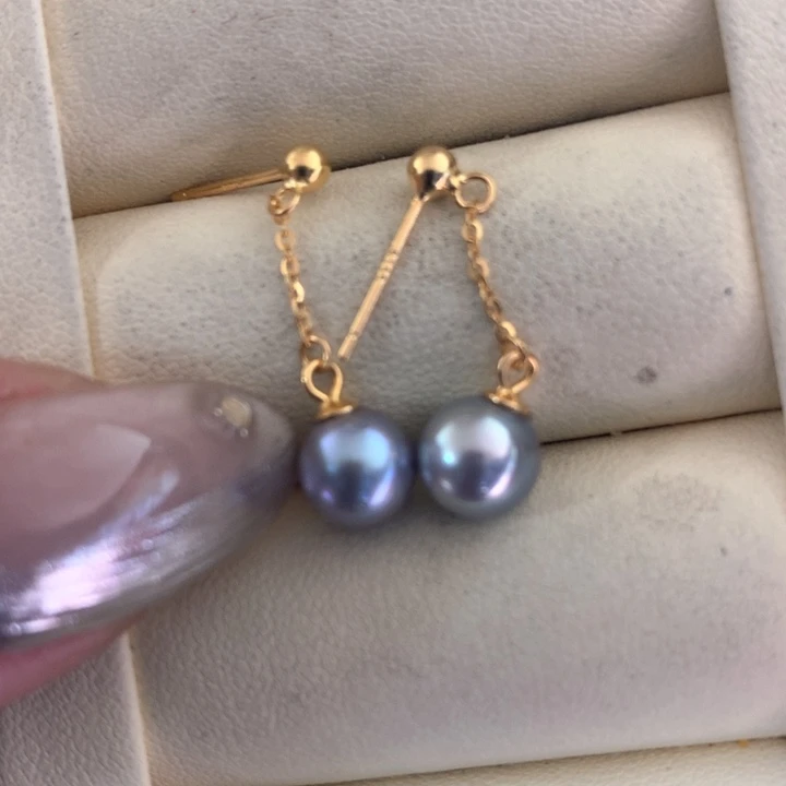 银S925镶嵌耳饰海水珍珠