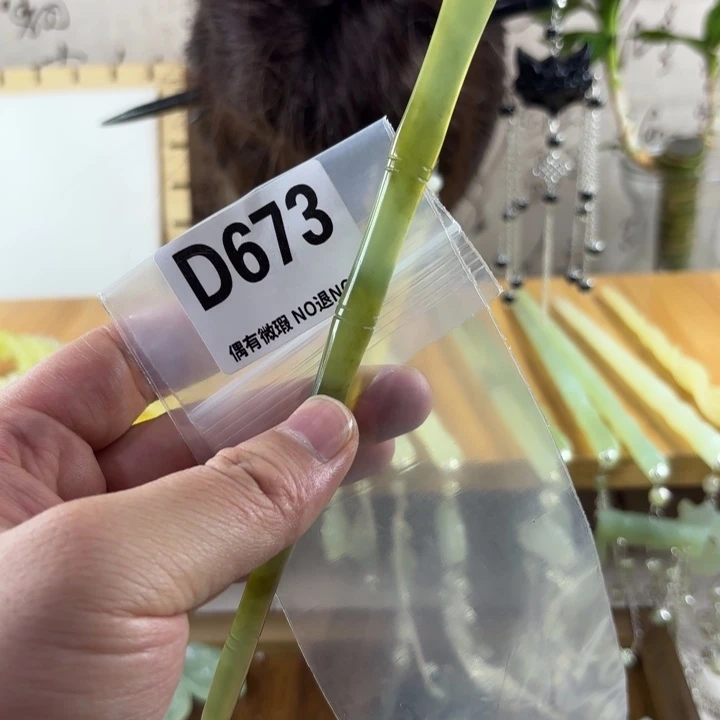 蛇纹石玉发饰合金钱**。