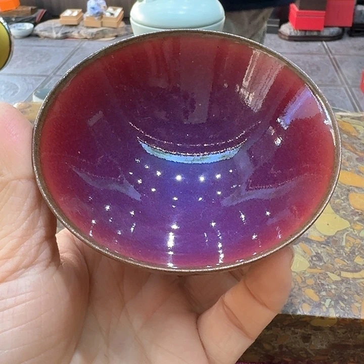 钧瓷品茗杯一个，瓷。。。