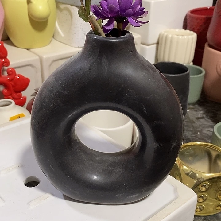 陶盆有孔 瑕疵针孔漏釉介意勿拍外高 15外口3