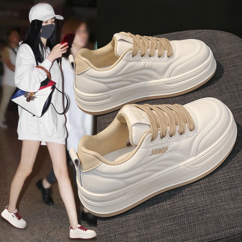 厚底小白鞋女爆款2025秋季新款时尚面包鞋百搭休闲运动鞋学生板鞋
