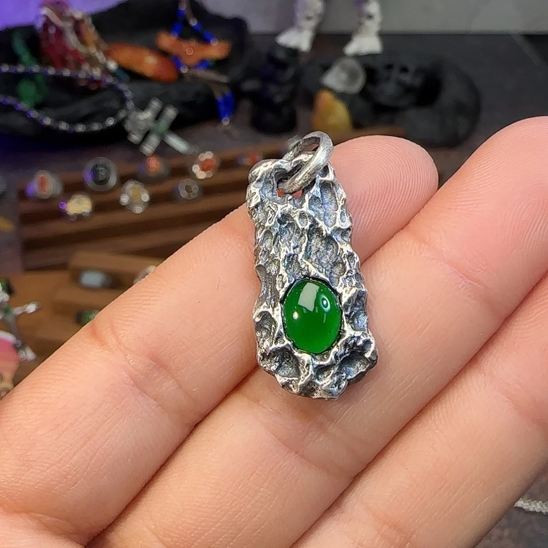 S***s翡翠银S925镶嵌颈饰