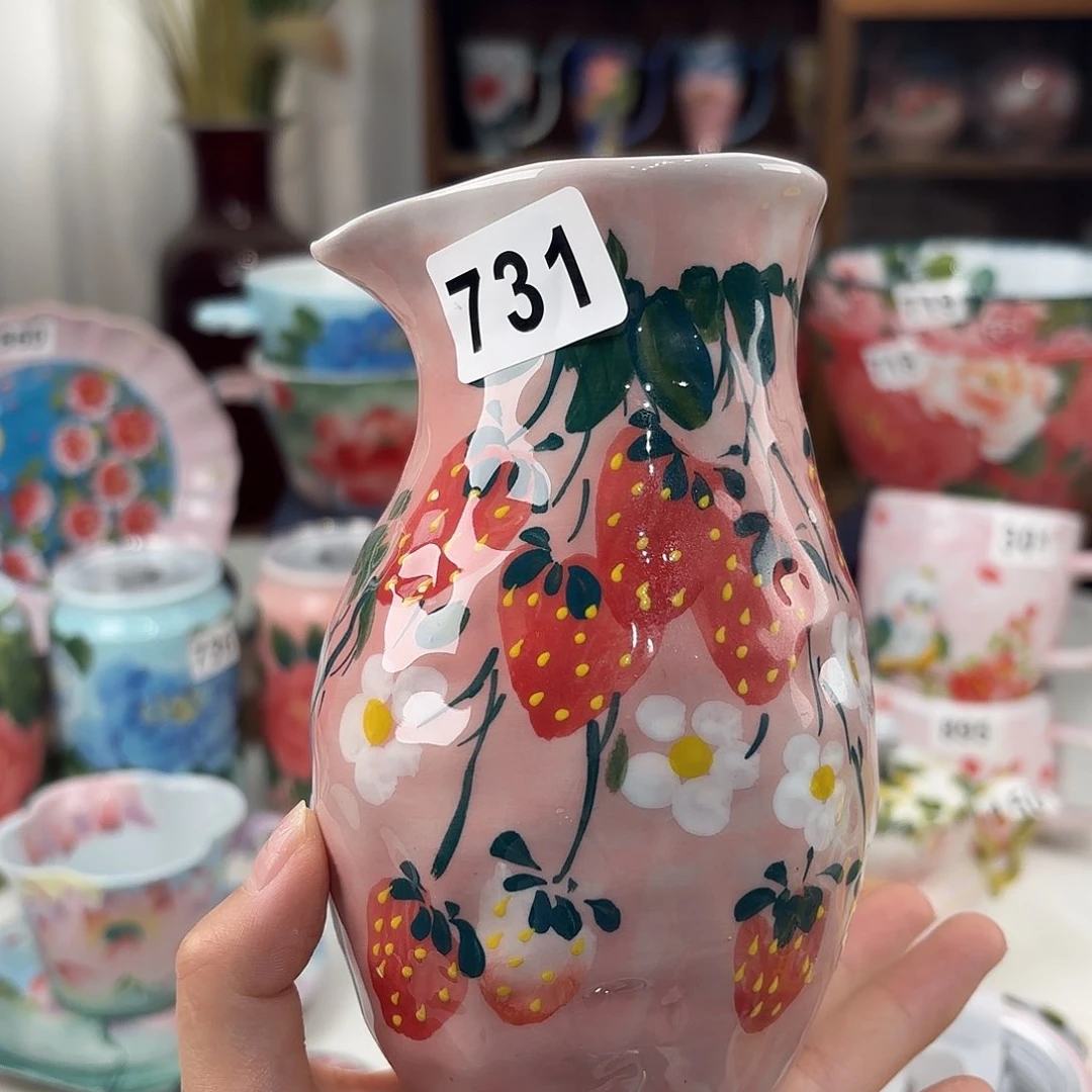 瓷片景德镇手绘高温釉下彩陶瓷茶具