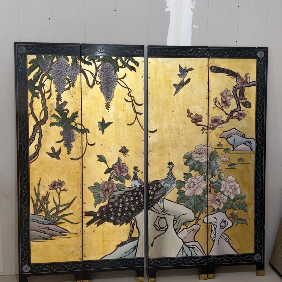 绘画屏风框画茶空间设计