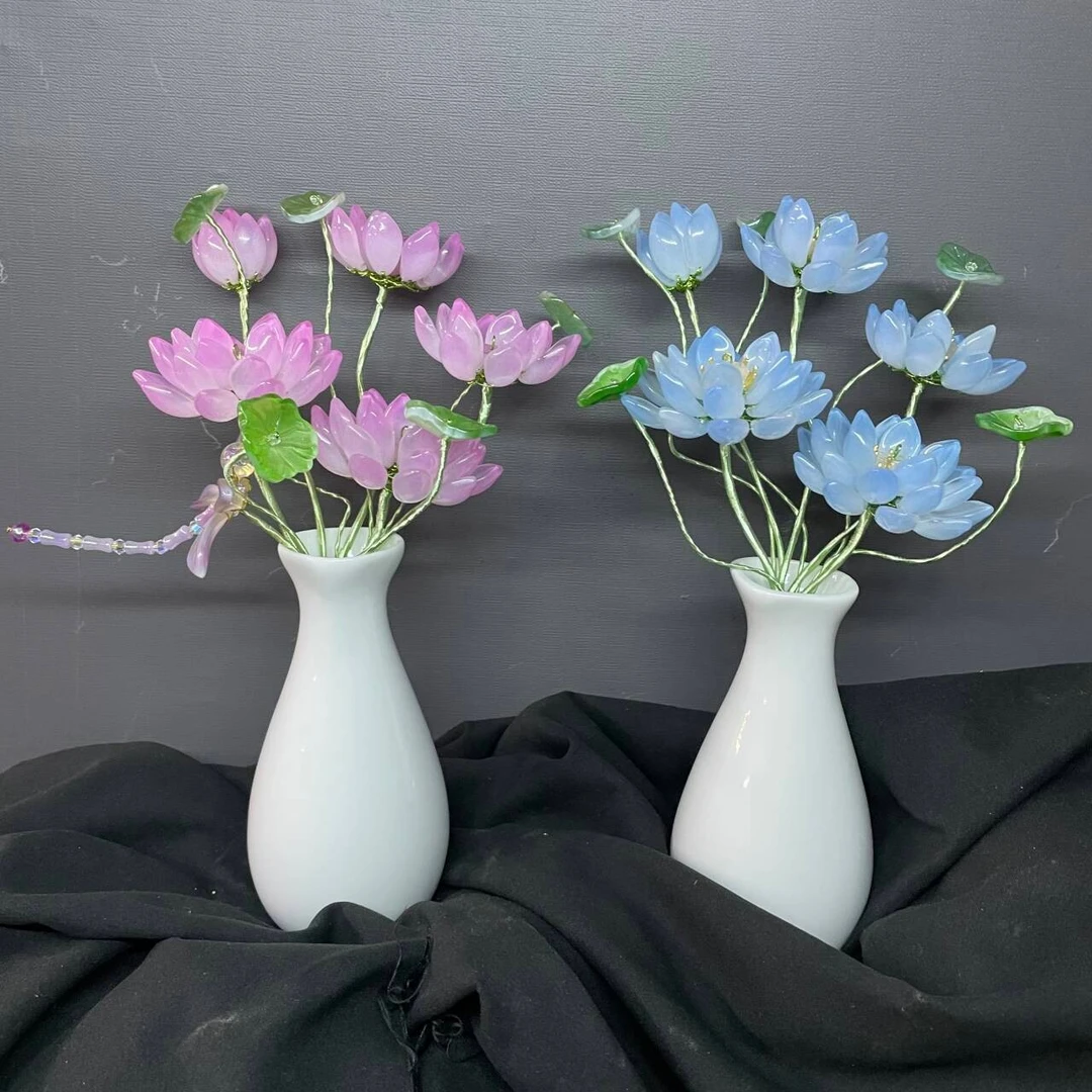 【直播】【陶瓷瓶+琉璃荷花】轻奢简约禅意书房装饰佛像观音佛供摆件