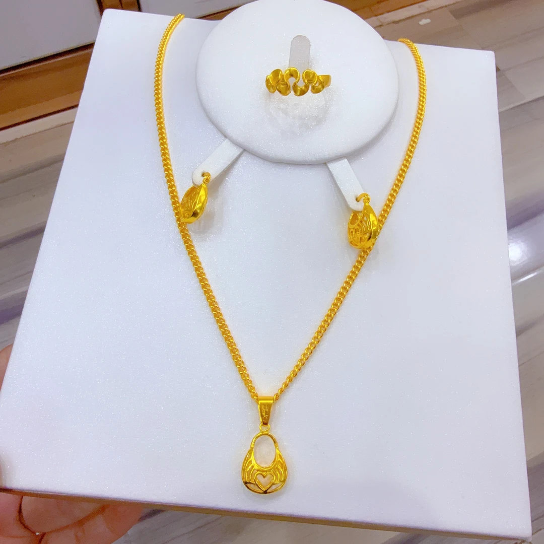 铜合金亚克力项链 新款时尚nipal 三件套首饰时尚个性气质051