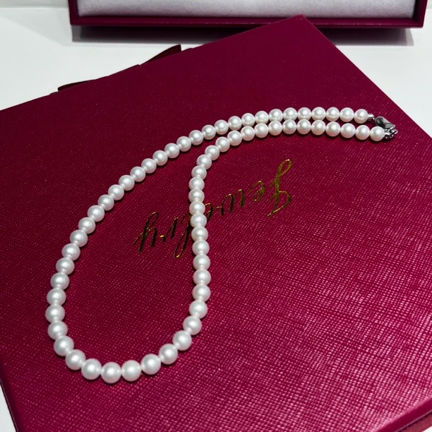 顾铭-淡水无核7.5-8.5mm无核珍珠项链12月新