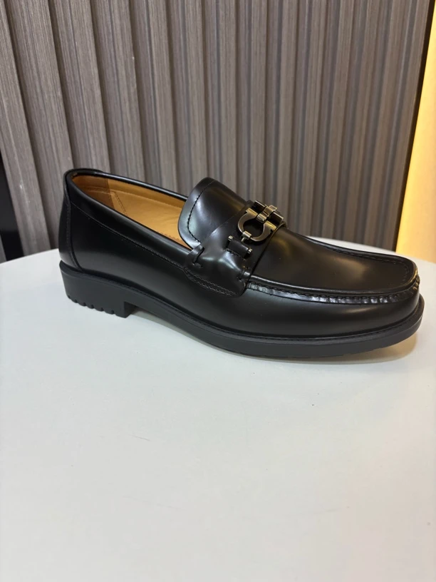 新款男士头层牛皮黑色薄底乐福鞋经典马衔扣莫卡新商务休闲皮鞋男