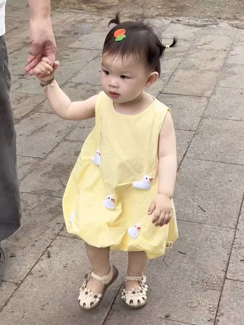 萱妈家【显白小黄鸭裙】2025夏季新品爆款女宝宝洋气漂亮舒适背心裙
